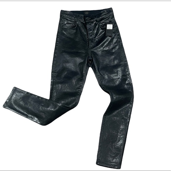 CITIZENS OF HUMANITY Olivia high-rise skinny ankle Sz 25 DarkNavy Leatherette - Picture 6 of 16